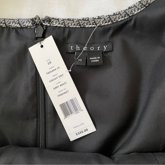 NWT Theory 10 Circuit Knit Grey ‘Trekana’ Dress ~ Fit & Flare Business Cocktail - Picture 9 of 11